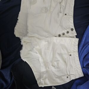 Torrid White Distressed Jean Shorts